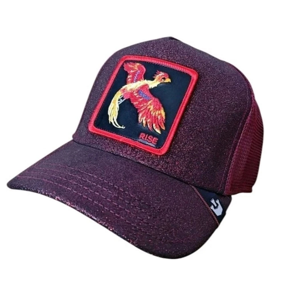 Goorin The Farm Mesh Back Trucker Hat Cap Metallic Red Phoenix Rise Patch Logo - Picture 12 of 12